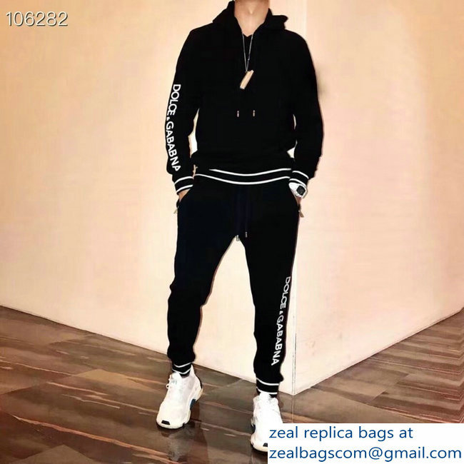 Dolce  &  Gabbana Velvet Logo Jacket and Pants Suit 2018